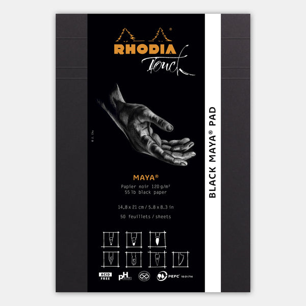 Bloc maya A5 uni papier noir 120 g/m²