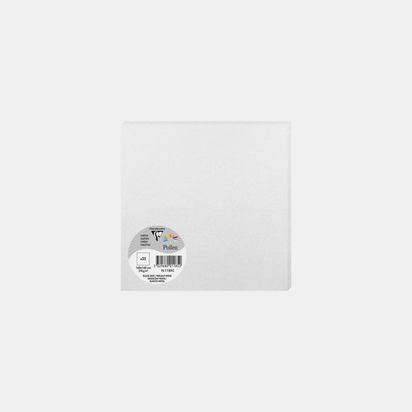 Karte 160x160 irisierend 210g weiß irisierender Pollen