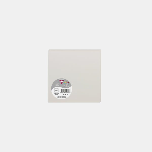 Carte 135x135 velin 210g gris perle Pollen