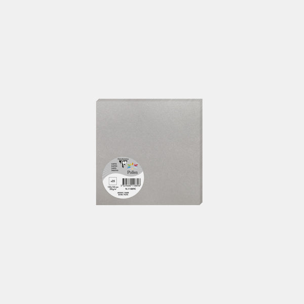 Karte 135x135 schillernd 210g Silber Pollen
