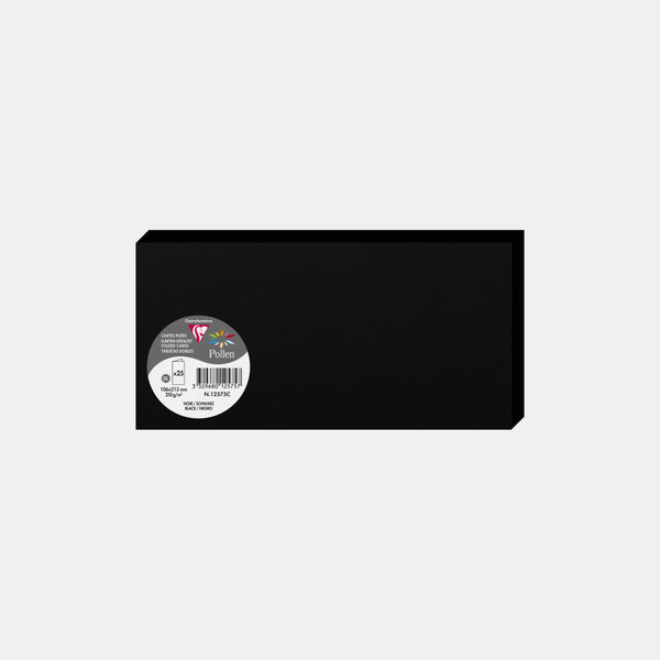 Carte pré pliée 213x213 velin 210g noir Pollen