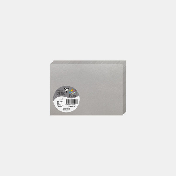 Carte pré pliée 110x210 irisé 210g argent Pollen