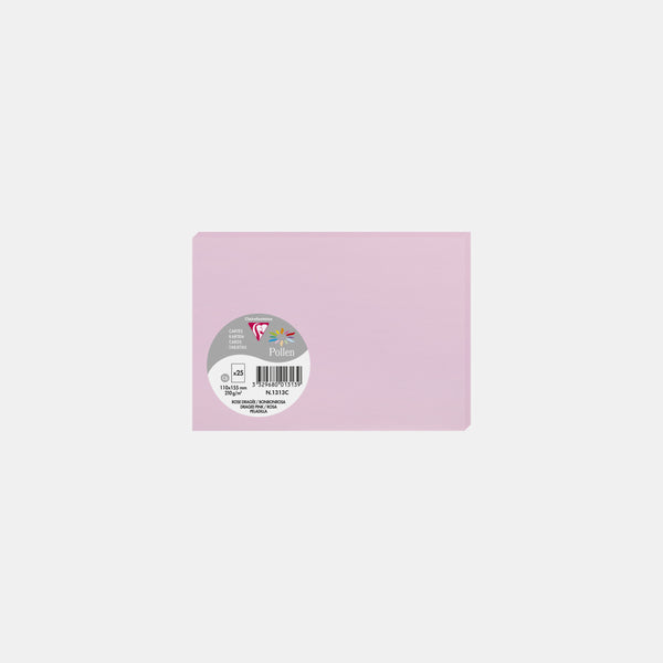 Carte 110x155 velin 210g rose dragée Pollen