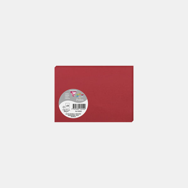 Carte 110x155 velin 210g rouge groseille Pollen