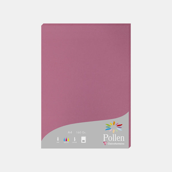 Feuille A4 velin 160g rose hortensia Pollen