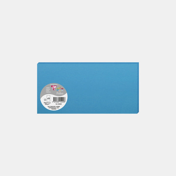 Carte 106x213 velin 210g bleu turquoise Pollen