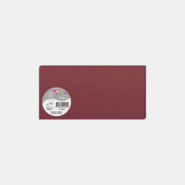 Carte 106x213 velin 210g bordeaux Pollen