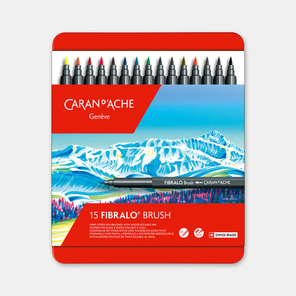 Box of 15 Fibralo Brush colored brush pens