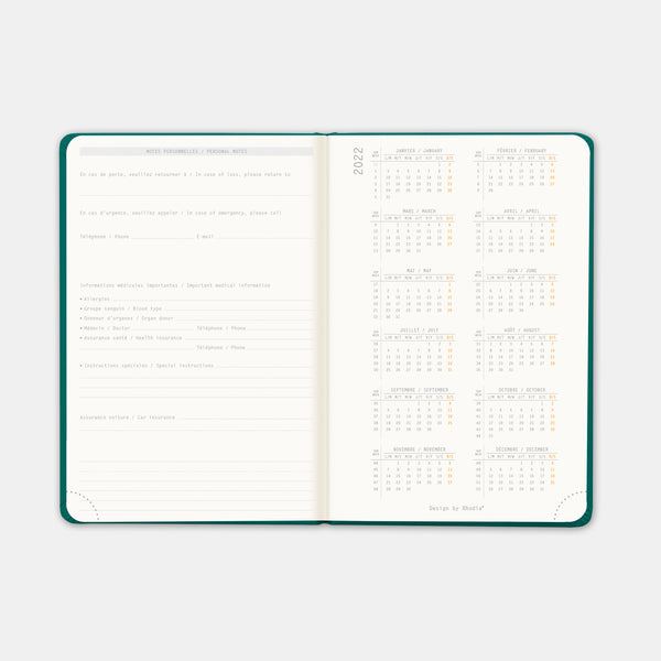 Rhodia Agenda 2024 a5 peacock