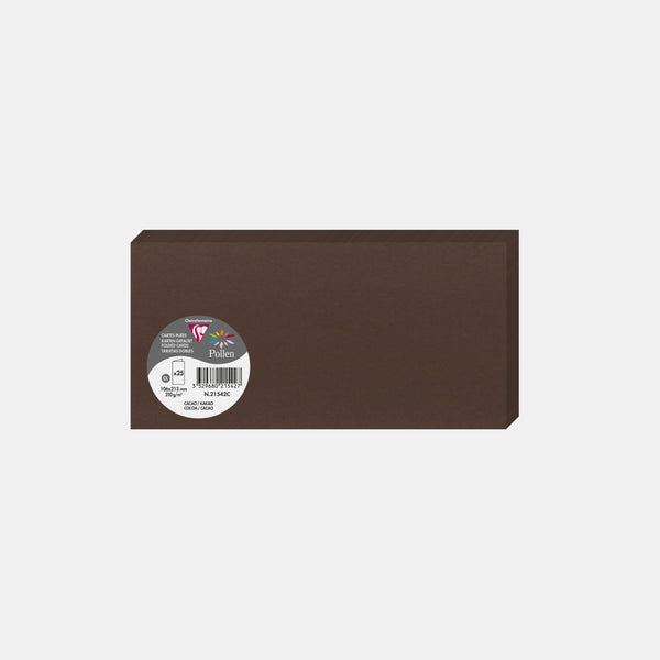 Carte pré pliée 213x213 velin 210g cacao Pollen