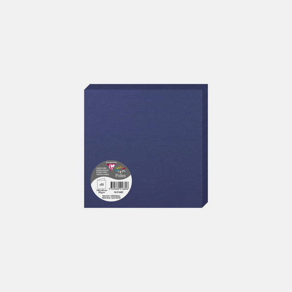 Carte pré pliée 160x320 velin 210g bleu nuit Pollen