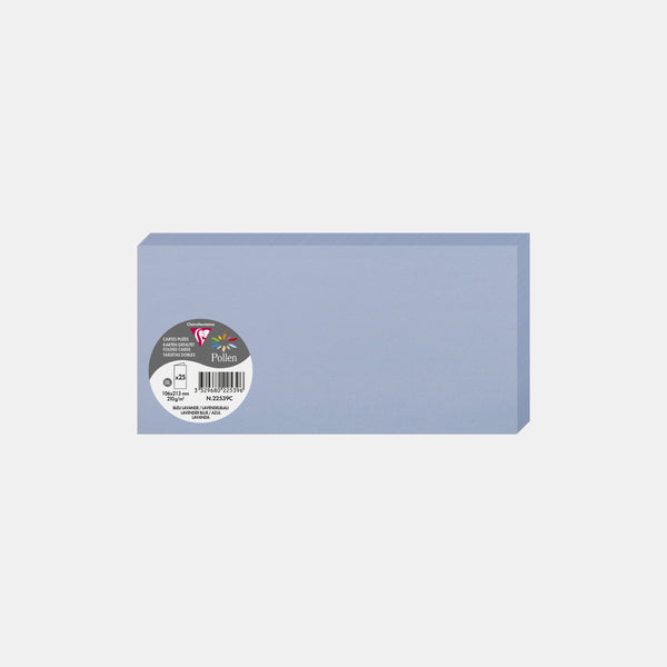 Carte pré pliée 213x213 velin 210g bleu lavande Pollen