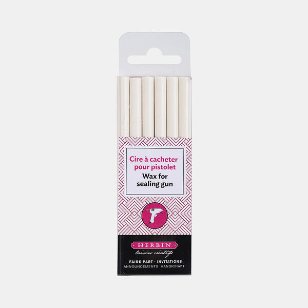 Pack of 6 sticks of extra white sealing wax