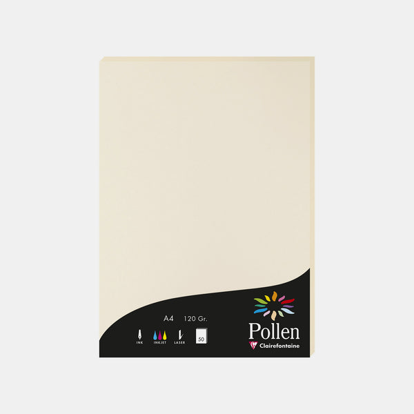 Feuille A4 velin 120g ivoire Pollen