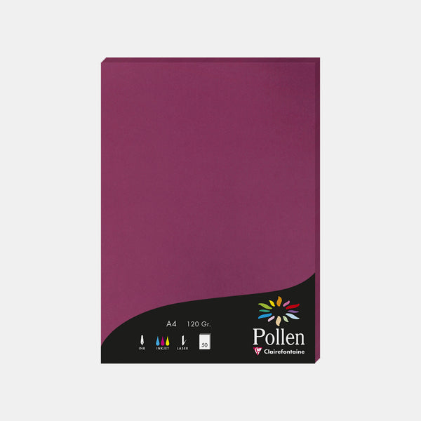 Feuille A4 velin 120g framboise Pollen