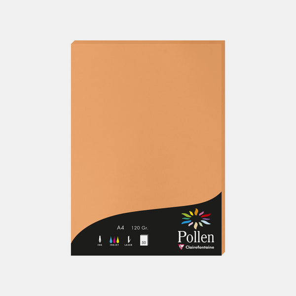 Feuille A4 velin 120g orange clémentine Pollen