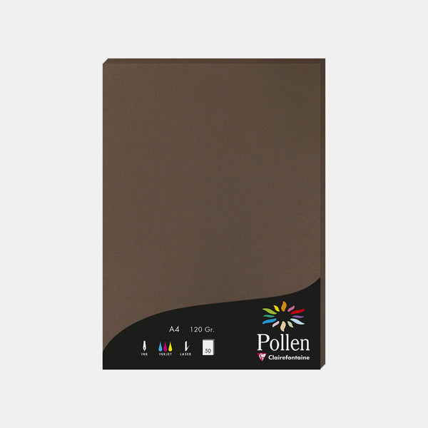 Feuille A4 velin 120g marron taupé Pollen