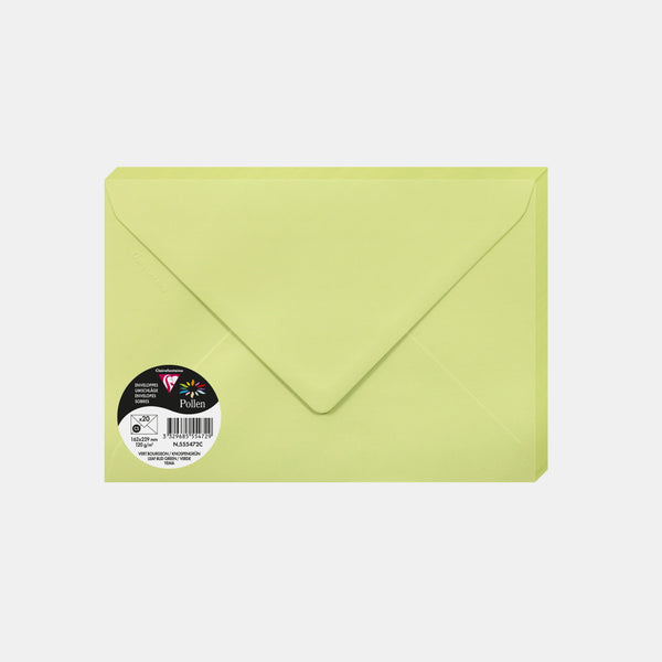 Enveloppe 162x229 velin 120g vert bourgeon Pollen