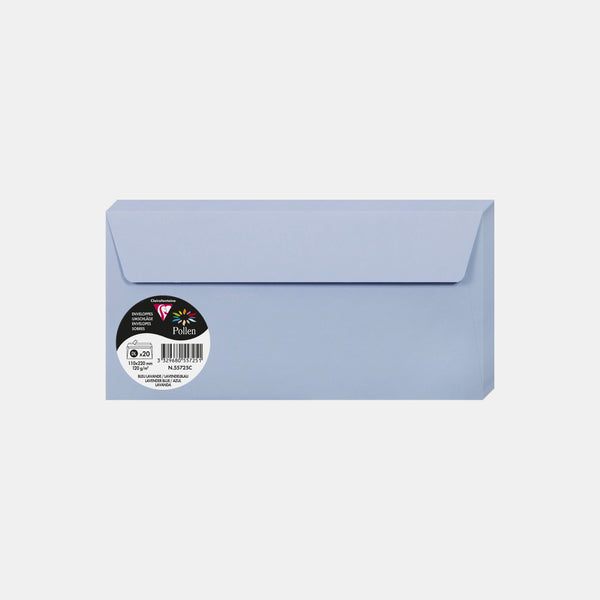 Enveloppe 110x220 velin 120g bleu lavande Pollen