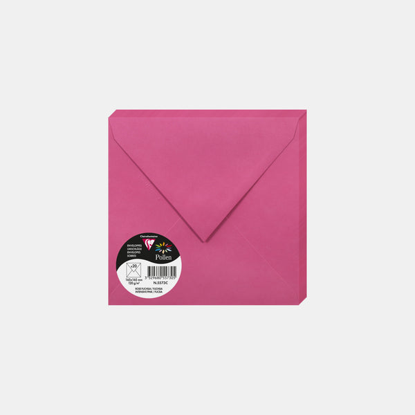 Enveloppe 165x165 velin 120g rose fuchsia Pollen