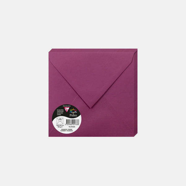 Enveloppe 165x165 velin 120g framboise Pollen