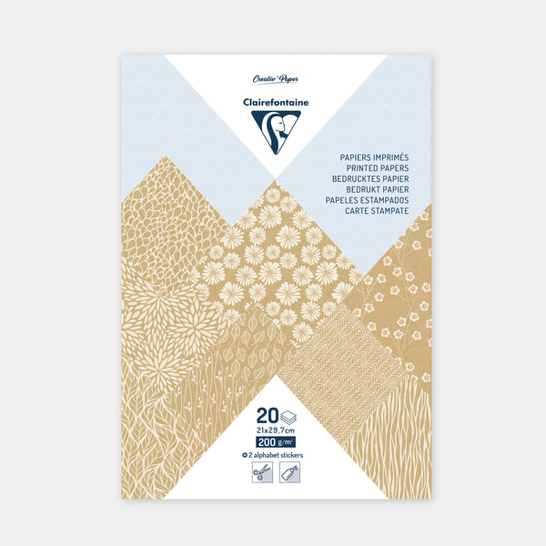A4 leaf block floral Kraft patterns 