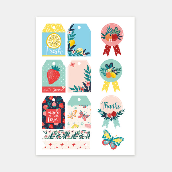 A4 leaf block with fruity garden motifs 