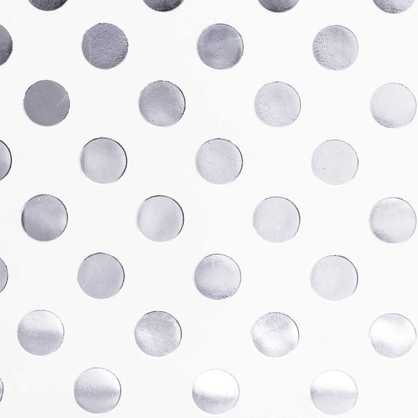 Papier cadeau blanc pois argent