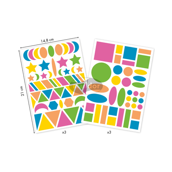 Neon geometric BABY stickers