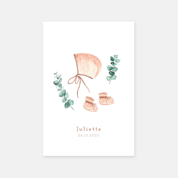 Watercolor crush birth announcement