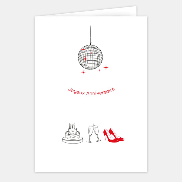 Grande carte d'Anniversaire - Discothèque