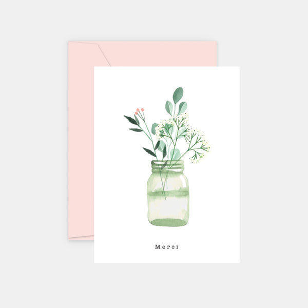 Dankeskarte - Aquarellvase