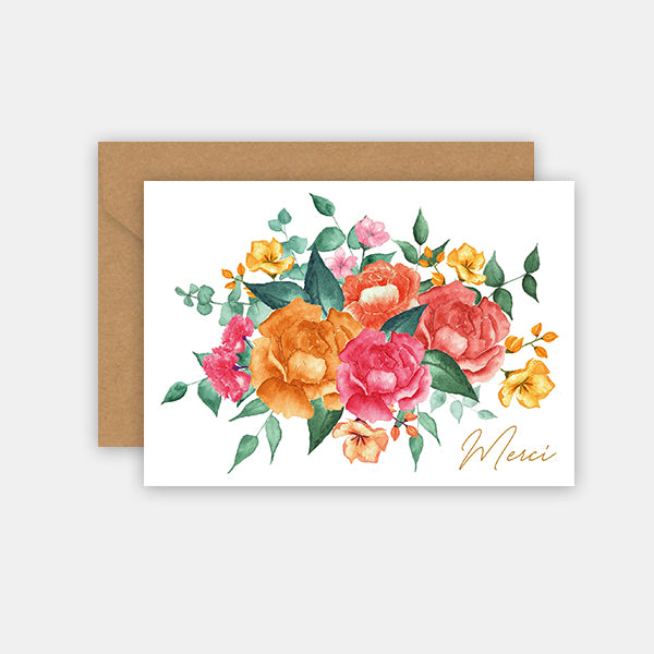 Dankeskarte - Aquarellblumen