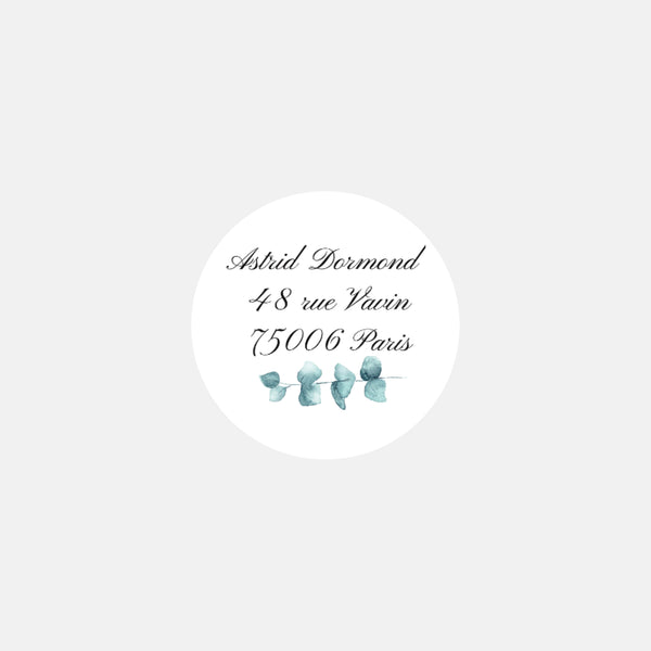 Custom eucalyptus stationery stickers
