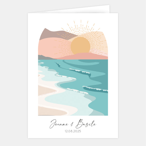 Faire-part de mariage une fenêtre sur le sunset beach