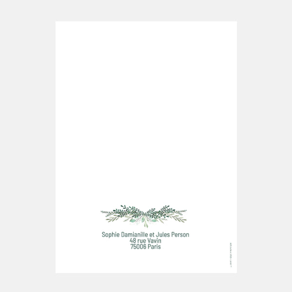 Faire-part de mariage Botanique Végétal