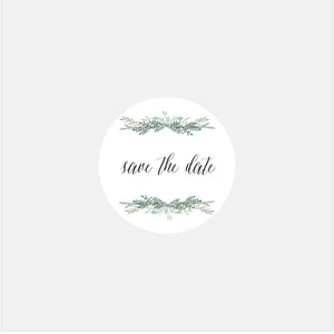 Personalisierte botanische Pflanzen-Hochzeitsaufkleber