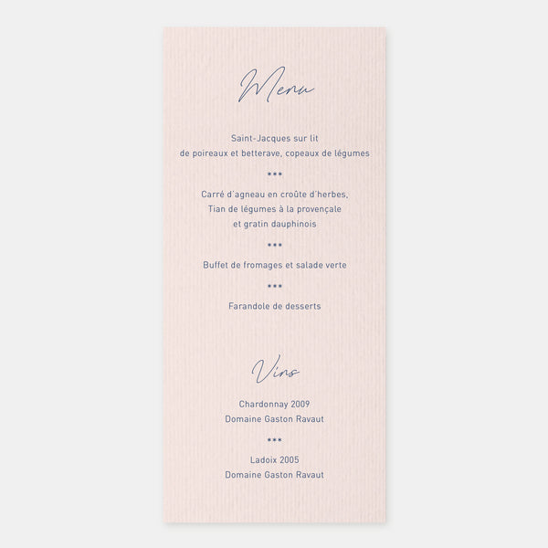 Plant wreath wedding menu