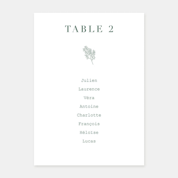 Plan de table de mariage brindille - 5ex