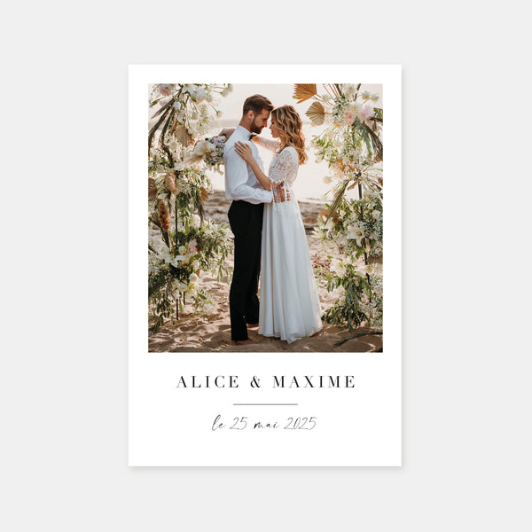 Wedding thank you card, a lovely moment