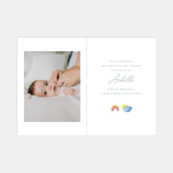Mobile watercolor birth announcement