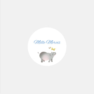 Stickers personnalisés naissance Hippopotame