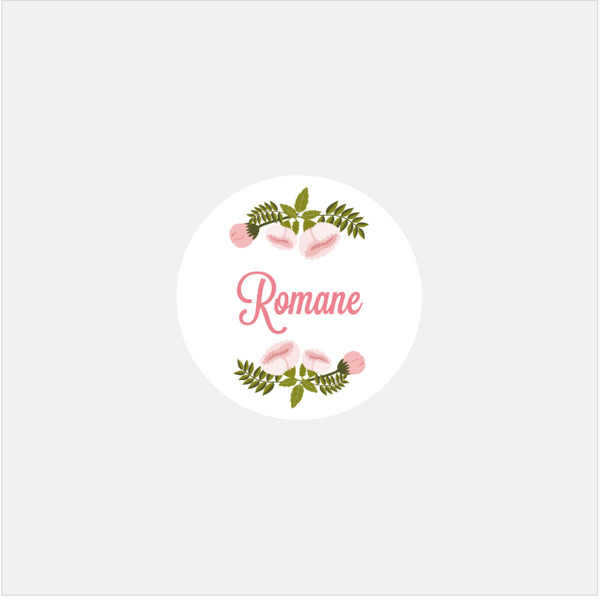 Stickers personnalisés naissance pivoines