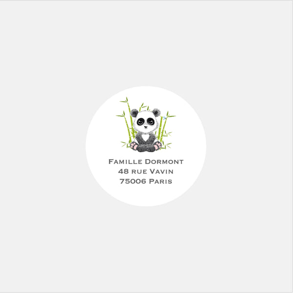 Stickers personnalisés naissance panda