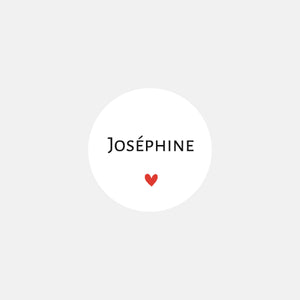 Stickers personnalisés naissance clasique petit coeur