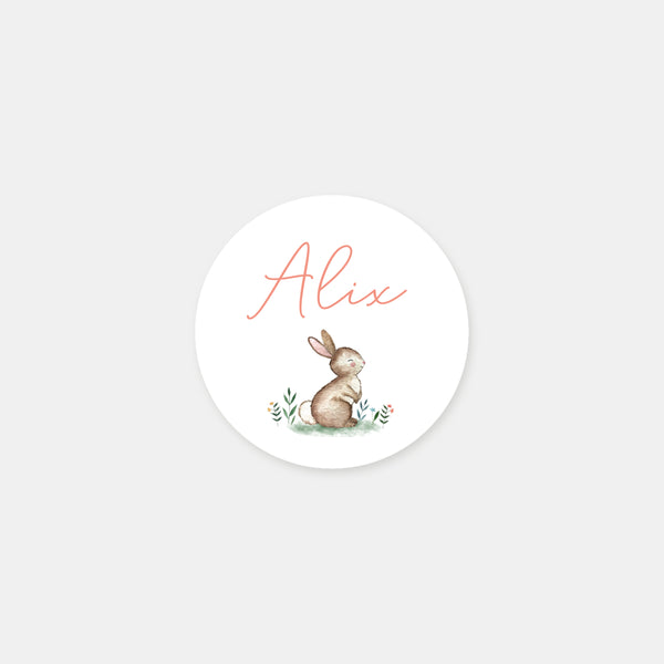 Personalisierte Geburtssticker Kleiner Hase