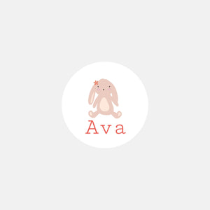 Stickers personnalisés naissance doudou fille