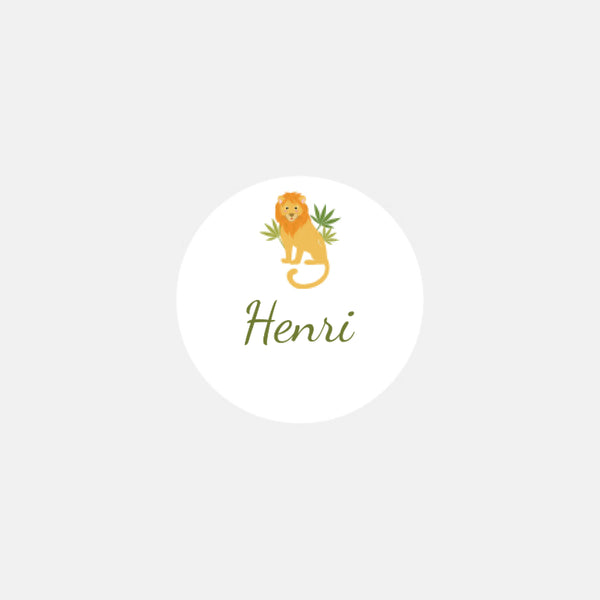 Stickers personnalisés naissance couronne lion