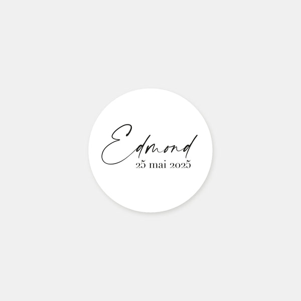 Stickers personnalisés naissance clasique calligraphie