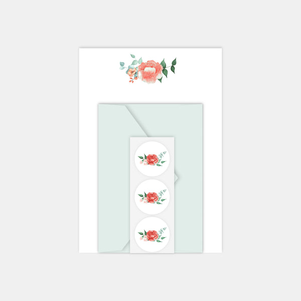 Briefpapierset - Aquarellblumen